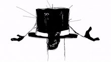 a black and white drawing of a person with arms and legs .