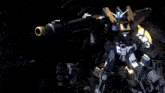 a robot with a yellow light coming out of its eyes