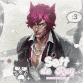 a picture of a man with pink hair and the name sett de ray on the bottom