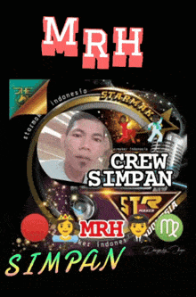a picture of a man with the name mrh crew simpan on it