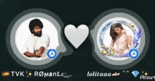 a picture of a man and a woman with the name tvk romanleo on it