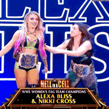 alexa bliss nikki cross wwe womens tag team champions hell in a cell