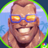 a cartoon of a man wearing sunglasses is smiling