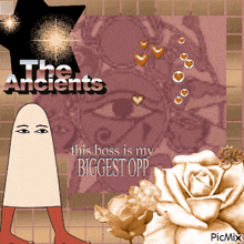 a drawing of a ghost with the words " this boss is my biggest opp " on it