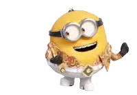 a minion wearing a shirt with a g on it