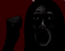 a black and white image of a woman with a red background and the word rex on the bottom right