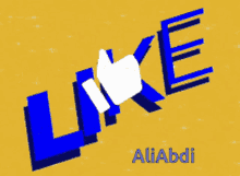 a blue like logo with a white thumbs up