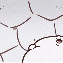 a cartoon drawing of a cat with a blue hat on
