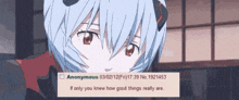 a picture of a girl with a text box that says anonymous