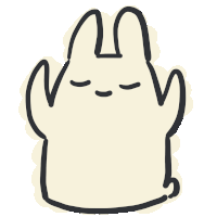 a drawing of a rabbit with its eyes closed and a face