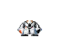a pixel art of a cartoon character with a sword in his hand