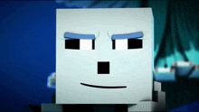 a close up of a minecraft character 's face with a smiling face