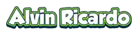 the name alvin ricardo is displayed in green and white letters