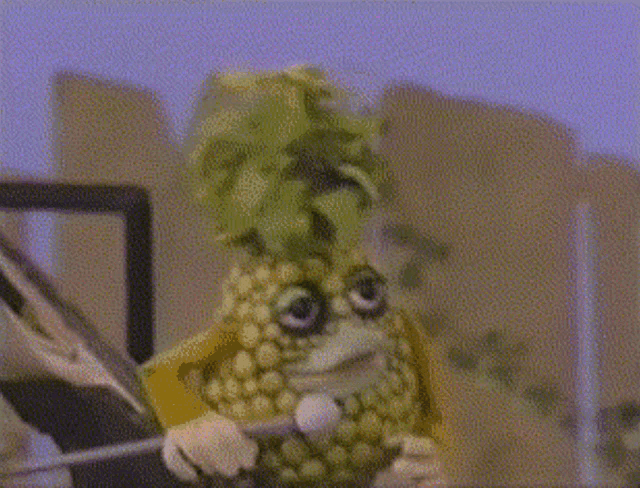 a pineapple puppet
