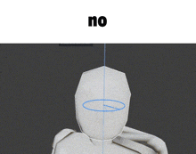 a 3d model of a person 's head with a blue circle around it