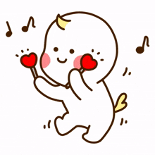 joyful white cute dance heart