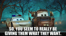 Cars Lightning Mcqueen GIF - Cars Lightning Mcqueen So You Seem To Really Be Giving Them GIFs