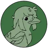 a drawing of a bird with a circle in the background