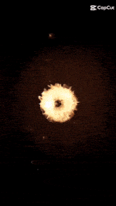 a gif of a fireball with the words capcut at the bottom