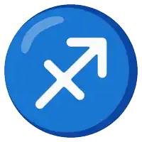 a blue circle with a constellation in the center