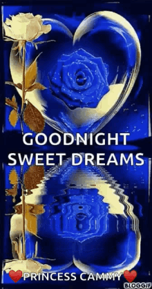 goodnight sweet dreams hearts blue