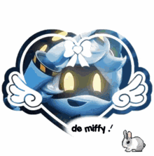 a picture of a cartoon character with wings and the words de miffy