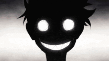 a silhouette of a person with glowing eyes and sharp teeth