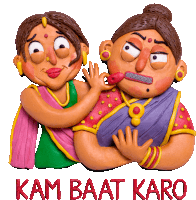Woman Zips Auntie'S Mouth Shut Sticker - Indian Wedding Zip It Kam Baat Karo Stickers