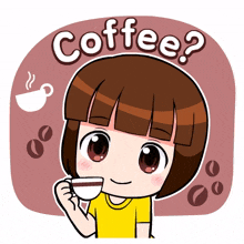 drinking coffee