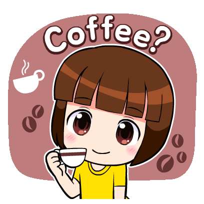Girl Cute Sticker - Girl Cute Coffee Stickers