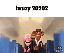 a cartoon of a man and a woman with the words brazy 20202 on the bottom