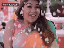 smiling hansika happy face flower surprised