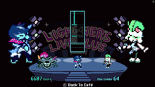 a screenshot of a video game that says laugh overs live lus