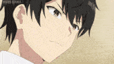 a close up of a person 's face with the words " nddds sama " below it