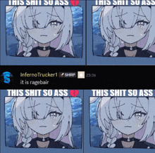 a picture of a girl with tears coming out of her eyes with the caption this shit so ass