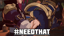 a cartoon of a man holding another man with #needthat written on the top