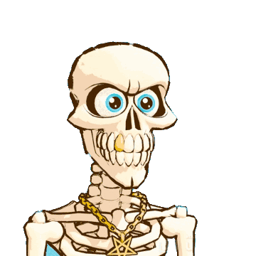 Skeleton 3d Sticker - Skeleton 3d Cartoon Stickers