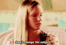 Glee Brittany Pierce GIF - Glee Brittany Pierce Dont Change The Subject GIFs
