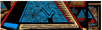 a colorful drawing of a pyramid with the letter n in the middle