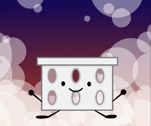 a cartoon drawing of a box with holes in it