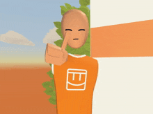 a cartoon character wearing an orange shirt that says ed