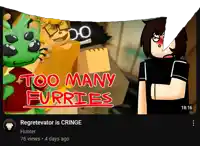 a video that says " too many furries " on the bottom