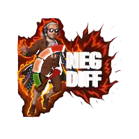 a cartoon of a man with a scarf around his waist and the words neg diff