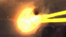 a yellow light is coming out of a fire
