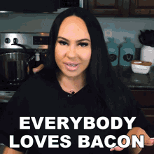 Everybody Loves Bacon Mariah Milano GIF - Everybody Loves Bacon Mariah Milano Dinner With Mariah GIFs