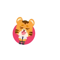a cartoon of a tiger with the words wkwwk wkwwk below it