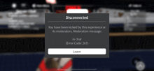 a screenshot of a game that says disconnected