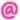 a pink and white at sign on a white background