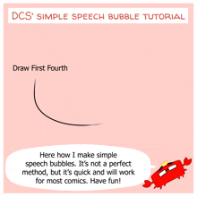 a simple speech bubble tutorial with a crab on the bottom