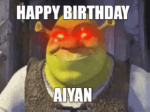 Happy Birthday Aiyan Shrek GIF - Happy Birthday Aiyan Shrek Triggered GIFs